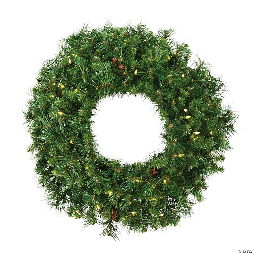 Vickerman 42" Cheyenne Pine Artificial Christmas Wreath, Warm White LED Lights Image