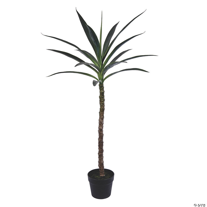 Vickerman 44" Green Yucca Tree in Black Plastic Planters Pot Image