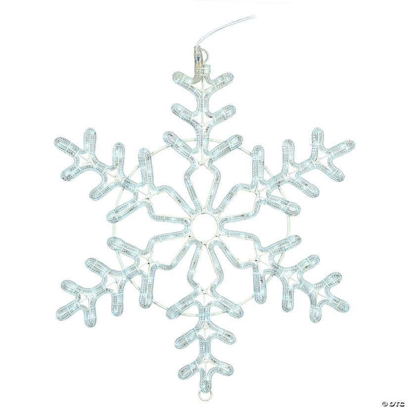 Vickerman 48" Pure White LED Forked Snowflake Lighted Decor Image