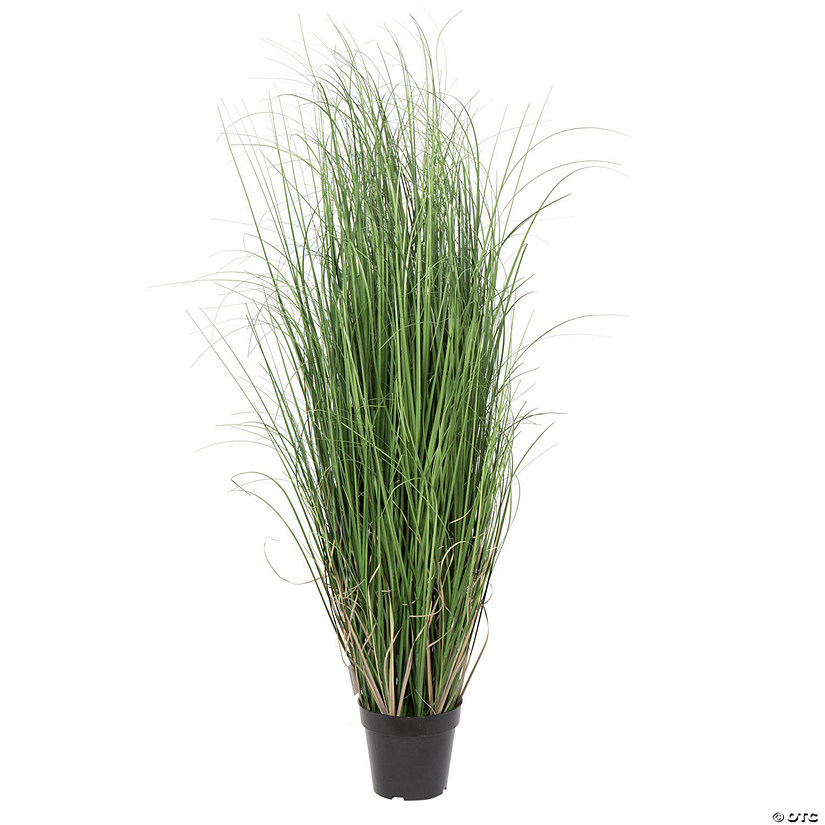 Vickerman 48" PVC Artificial Potted Green Curled Grass Image