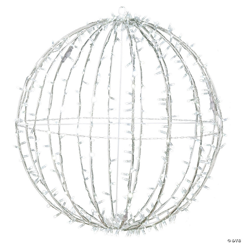 Vickerman 480Lt x 40" Fold Flat Cool White Led Jumbo Hanging Sphere with White Powder Coated Frame.   Image