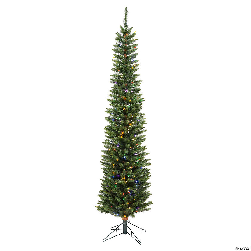 Vickerman 5.5' Durham Pole Artificial Christmas Tree, Multi-Colored LED Dura-lit Lights Image