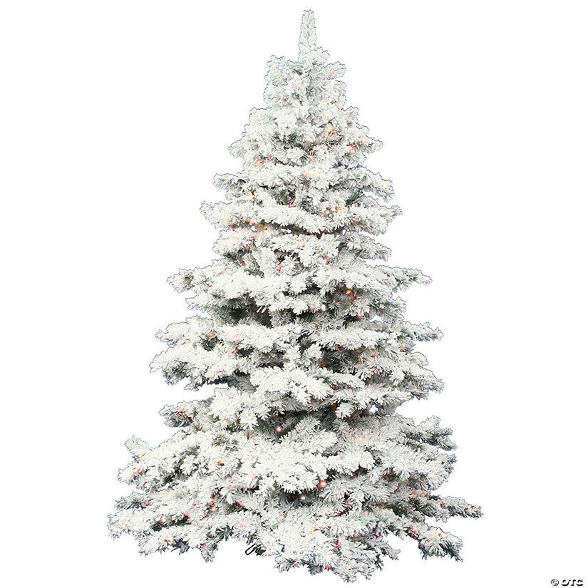 Vickerman 5.5' Flocked Alaskan Pine Christmas Tree with Clear Lights Image