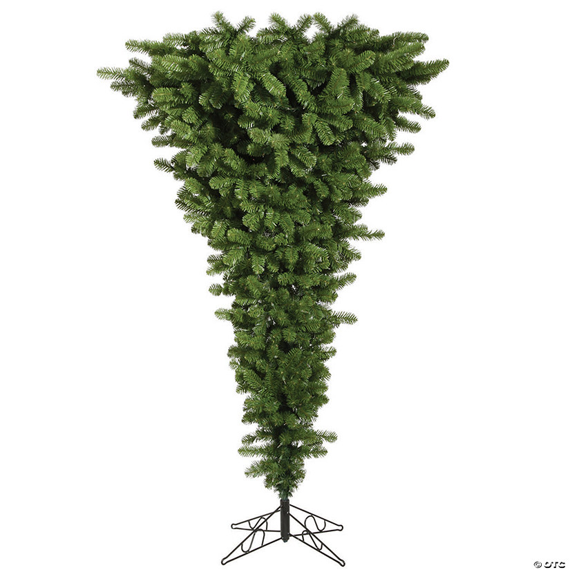 Vickerman 5.5' Green Upside Down Christmas Tree with Multi-Colored LED Lights Image