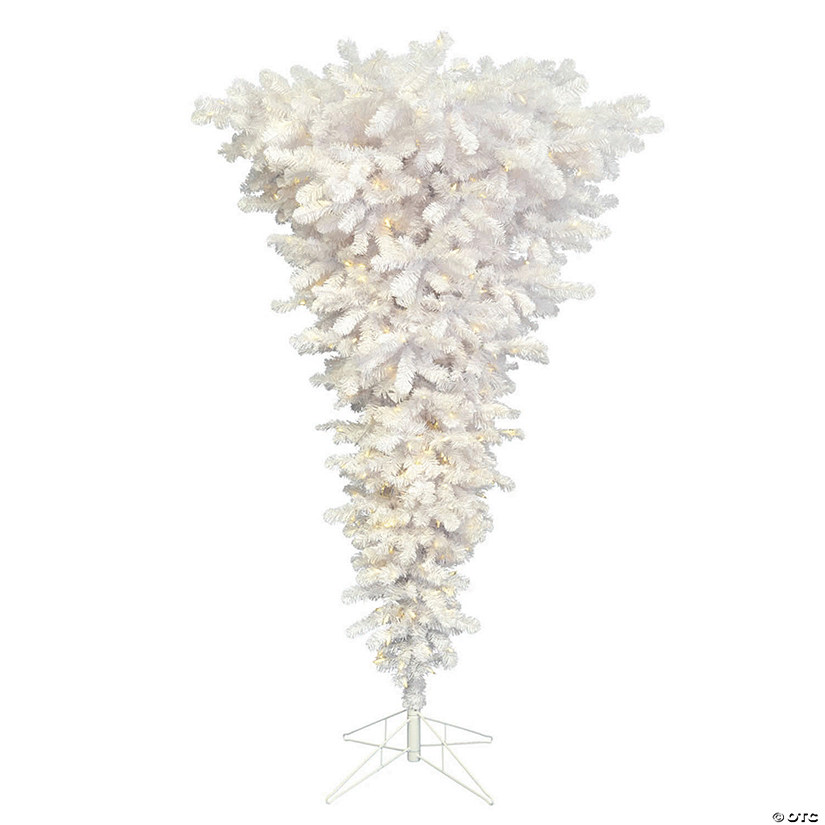 Vickerman 5.5' White Upside Down Christmas Tree with Warm White LED Lights Image