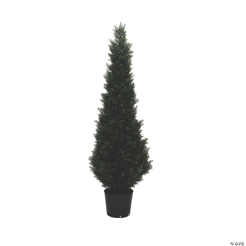 Vickerman 5' Artificial Potted Green Cedar Tree - UV Resistant Image
