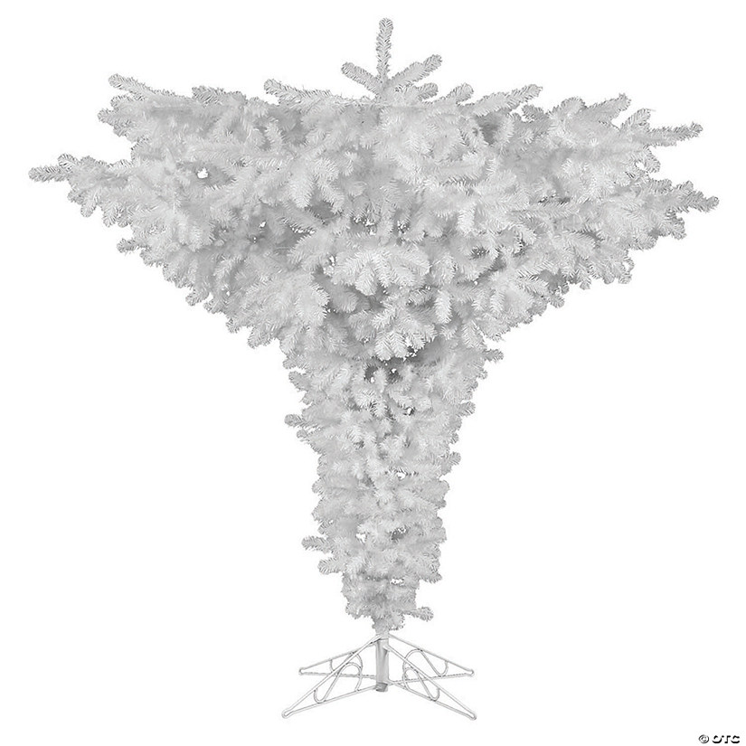 Vickerman 5' Crystal White Spruce Upside Down Christmas Tree - Unlit Image