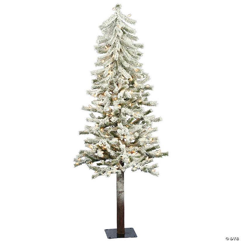 Vickerman 5' Flocked Alpine Christmas Tree with Clear Lights Image
