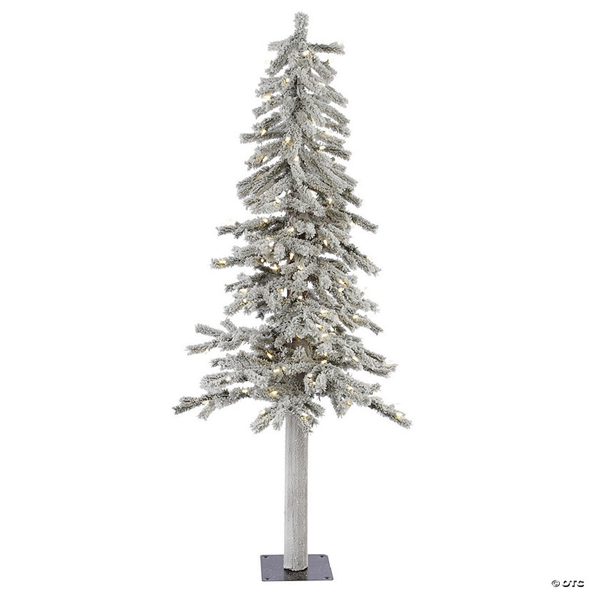 Vickerman 5' Flocked Alpine Christmas Tree with LED Lights Image