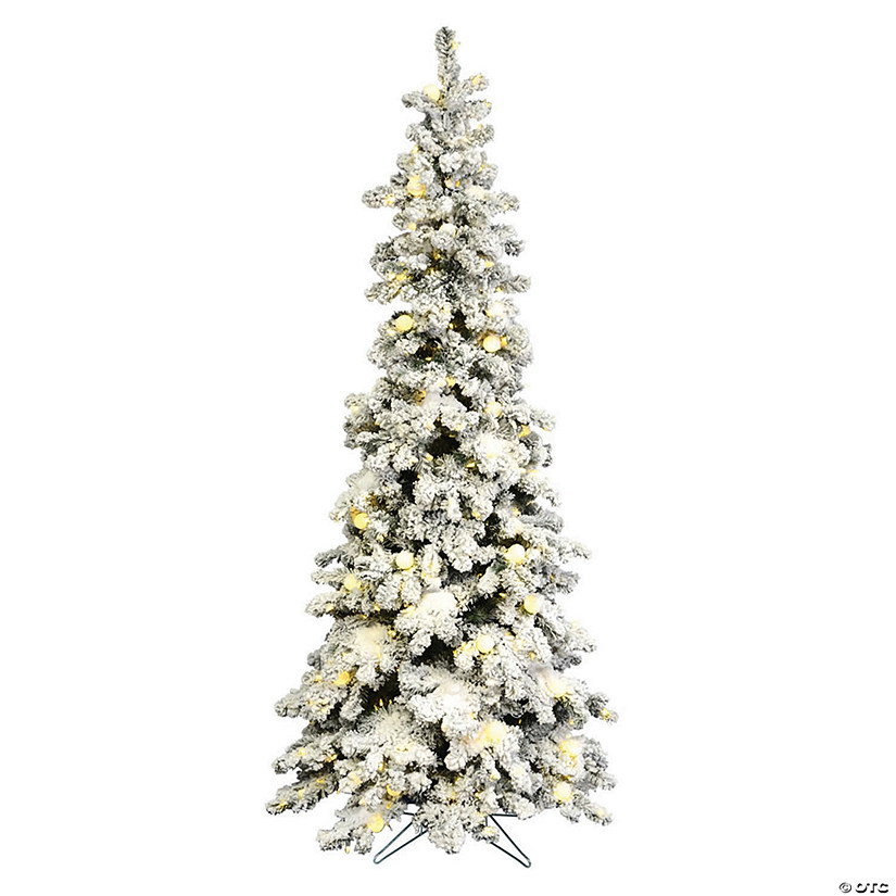 Vickerman 5' Flocked Kodiak Spruce Christmas Tree with Warm White LED Lights Image