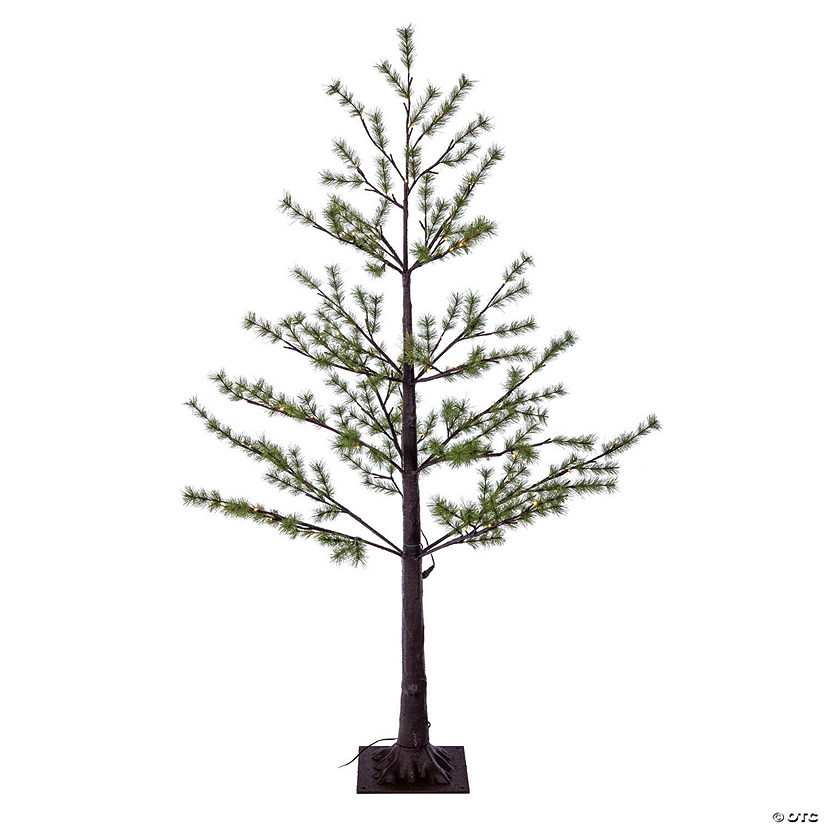 Vickerman 5' Green Mini Pine Twig Tree, Warm White 3mm Wide Angle LED lights. Image
