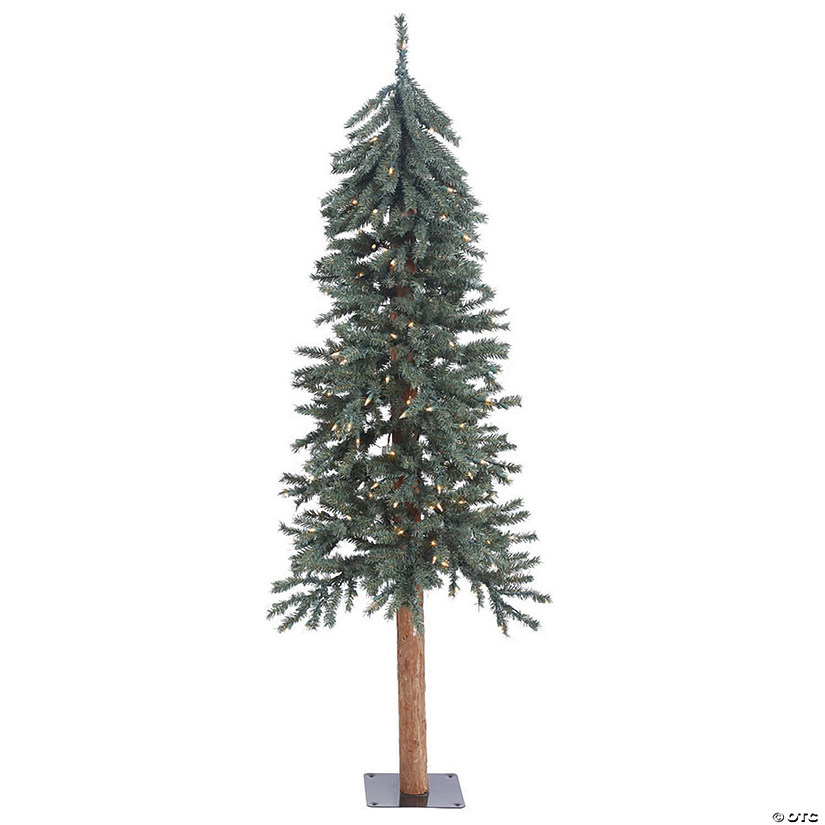Vickerman 5' Natural Bark Alpine Christmas Tree with Clear Lights Image