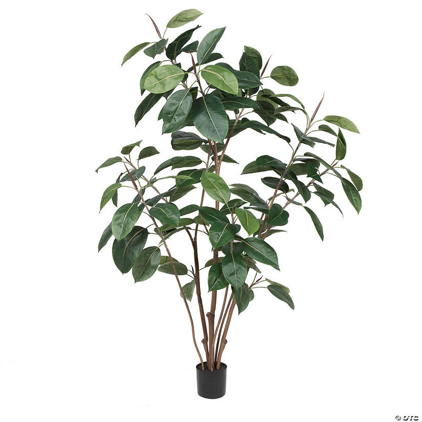 Vickerman 5' Potted Artificial Green Rubber Tree Image