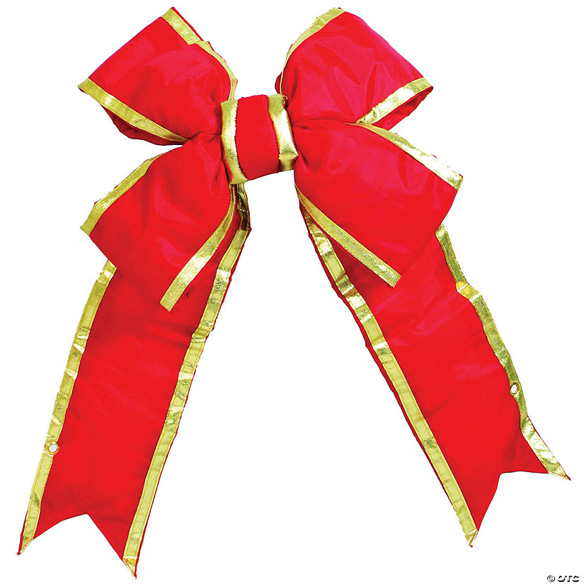 Vickerman 5' Red-Gold Nylon Outdoor Christmas Bow Image