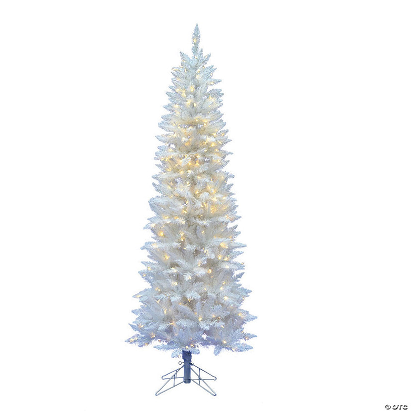 Vickerman 5' Sparkle White Spruce Pencil Christmas Tree with LED Lights Image