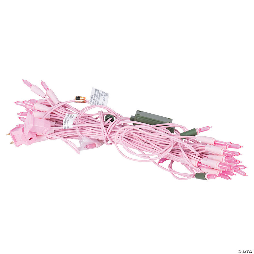 Vickerman 50 LED Pink Dura-Lit Light on Pink Wire, 37' Light Strand Image