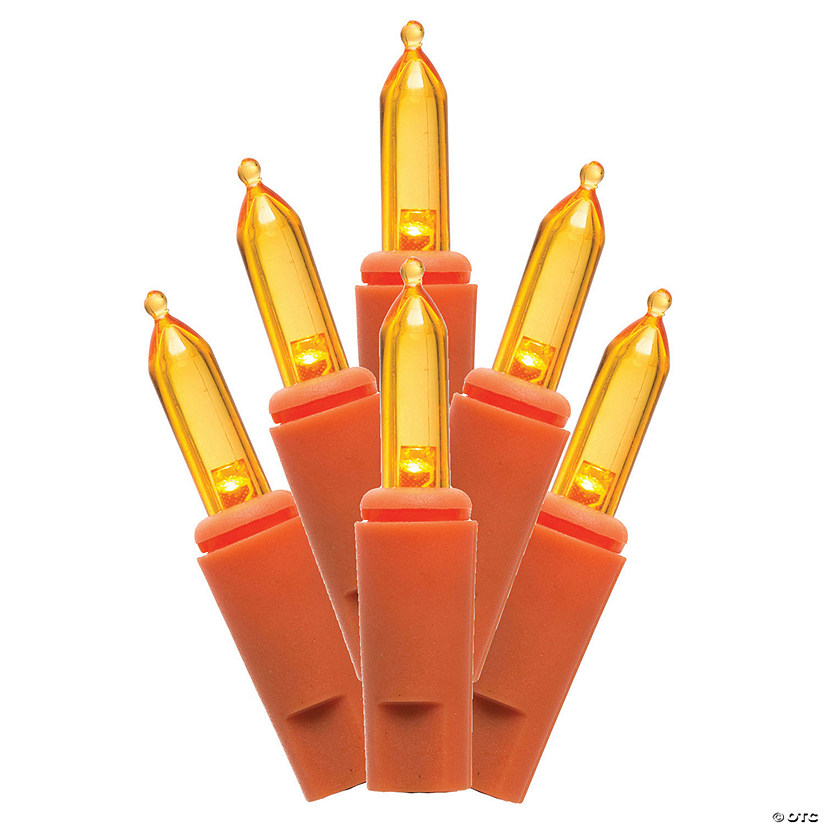 Vickerman 50 Light LED Orange DuraLit Mini Lights, Orange Wire Oriental Trading