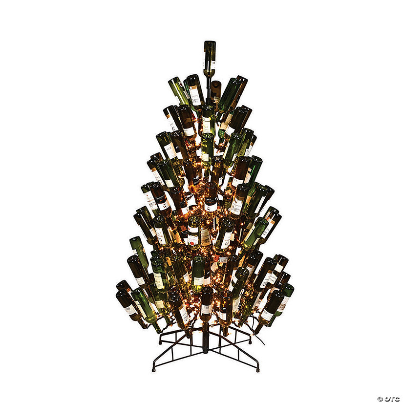 Vickerman 6.5' Black Wine Bottle Tree, Clear Dura-Lit&#174; Mini Lights Image