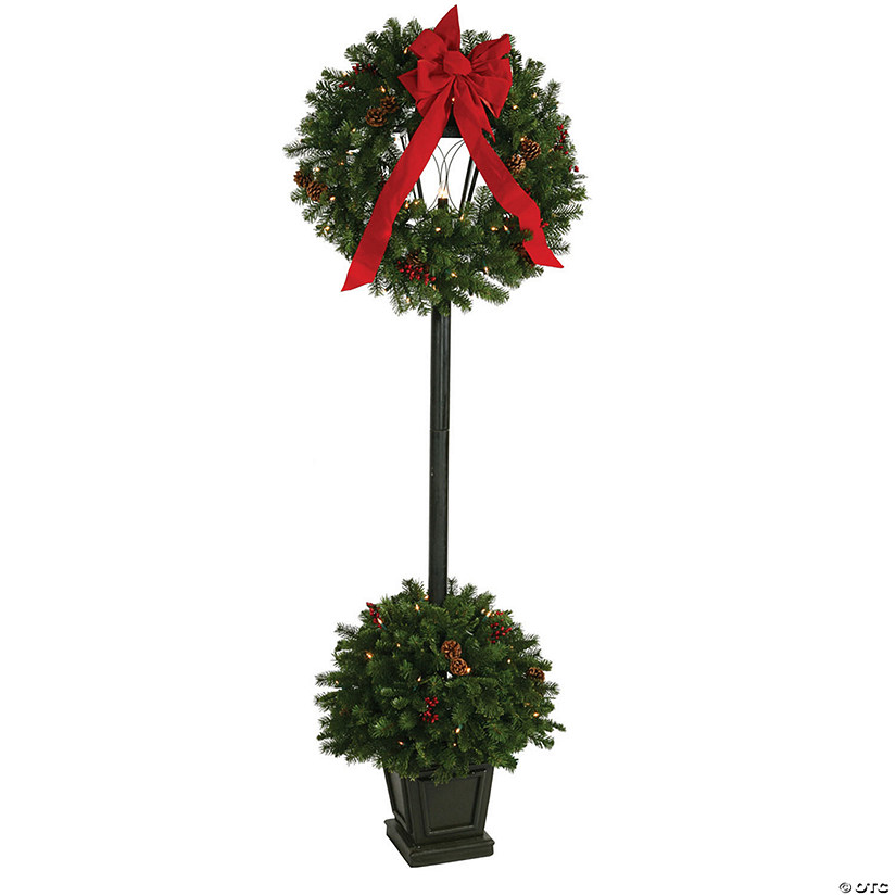 Vickerman 6.5' Christmas Pine Lantern 100 Dura-Lit Warm White Lights 640 Tips Image