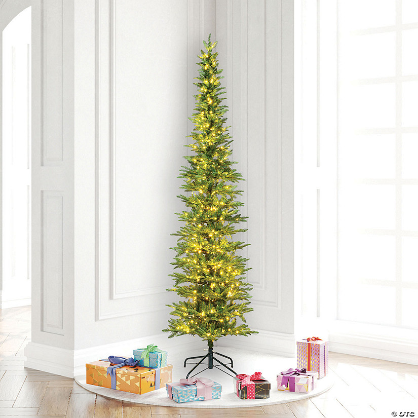 Vickerman 6.5' Compton Pole Pine Artificial Christmas Tree, Warm White LED Lights Image