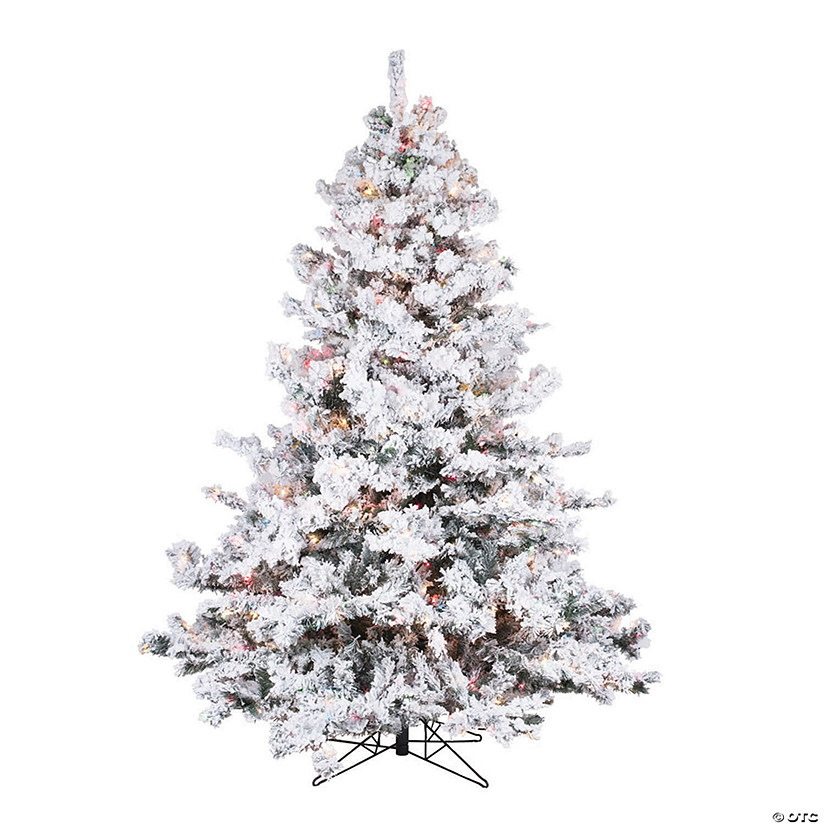 Vickerman 6.5' Flocked Alaskan Pine Christmas Tree with Multi Lights