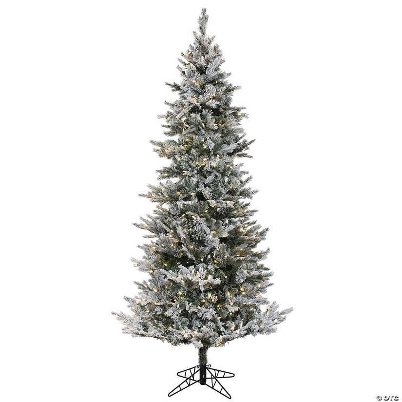 Vickerman 6.5' Flocked Kiana Artificial Christmas Tree, Dura-Lit&#174; LED Warm White Mini Lights Image