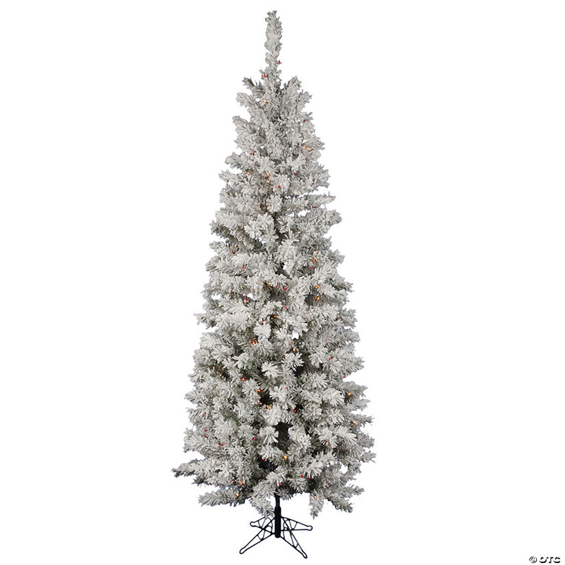 Vickerman 6.5&#39; Flocked Pacific Artificial Christmas Tree, Multi-Colored LED Lights Image