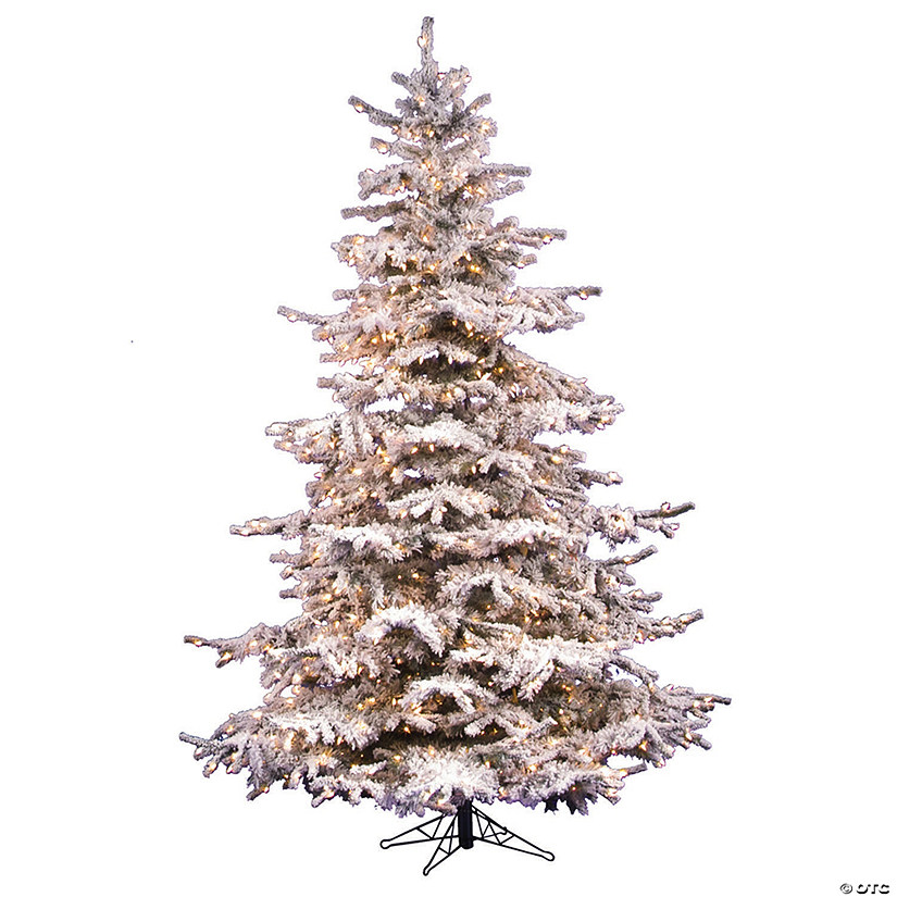 Vickerman 6.5' Flocked Sierra Fir Christmas Tree with Clear Lights Image