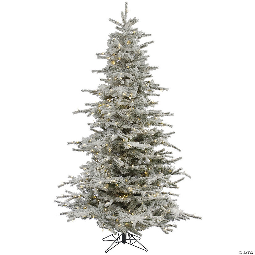 Vickerman 6.5' Flocked Sierra Fir Christmas Tree with Warm White LED Lights Image