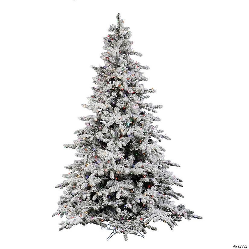 Vickerman 6.5' Flocked Utica Fir Christmas Tree with Multi LED Lights Image