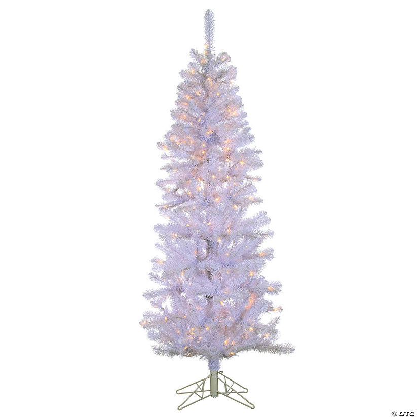 Vickerman 6.5' White Boise Pine Tree, Clear Lights Image