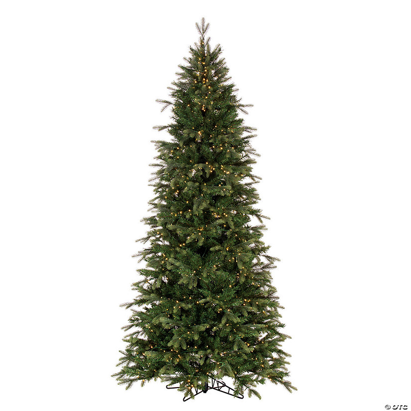Vickerman 6.5' x 40" Douglas Fir Artificial Slim Pre-Lit Christmas Tree, Warm White 3mm Low Voltage LED Wide Angle Lights. Image