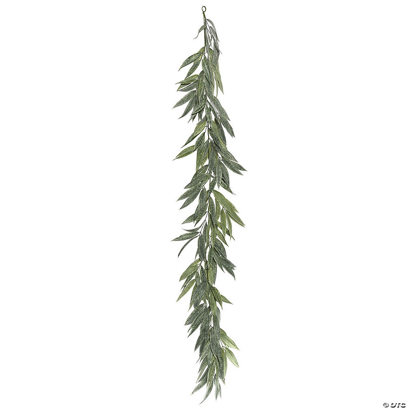 Vickerman 6' Artificial Green Muddy White Willow Garland Image