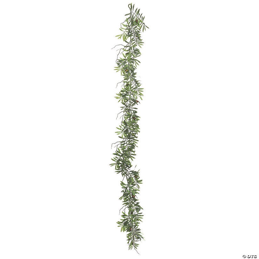 Vickerman 6' Artificial Green Olive Hill Garland Image