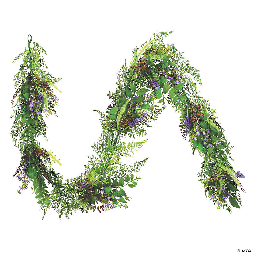 Vickerman 6' Artificial Green/Purple Maytime Garland Image