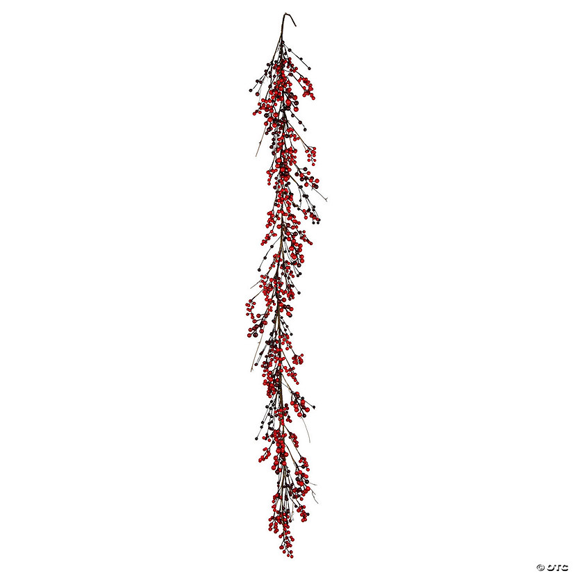 Vickerman 6' Artificial Red Berry Garland. Incorporate a pop of color into your holiday decorating projects with red berries. This garland is indoor and outdoor safe. Image