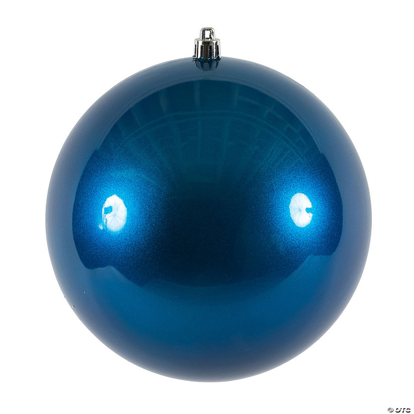 Vickerman 6" Blue Candy Ball Ornament, 4 per Bag Image