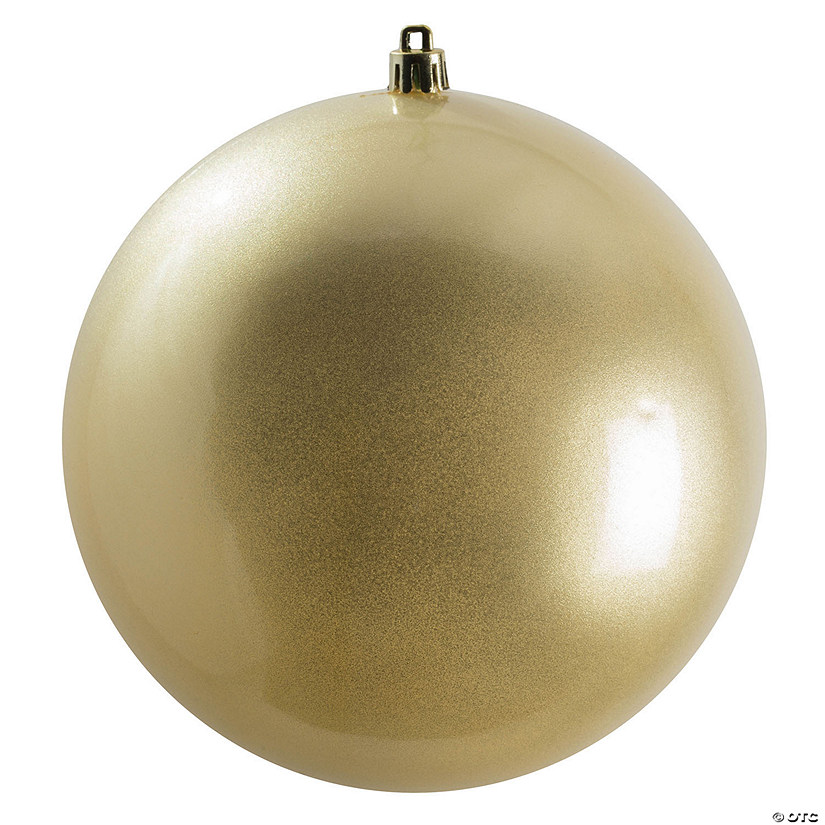 Vickerman 6" Champagne Candy Ball Ornament, 4 per Bag Image