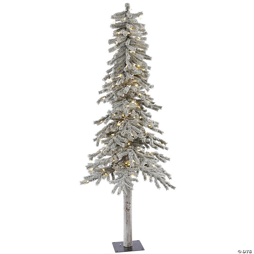 Vickerman 6' Flocked Alpine Christmas Tree with Warm White LED Lights