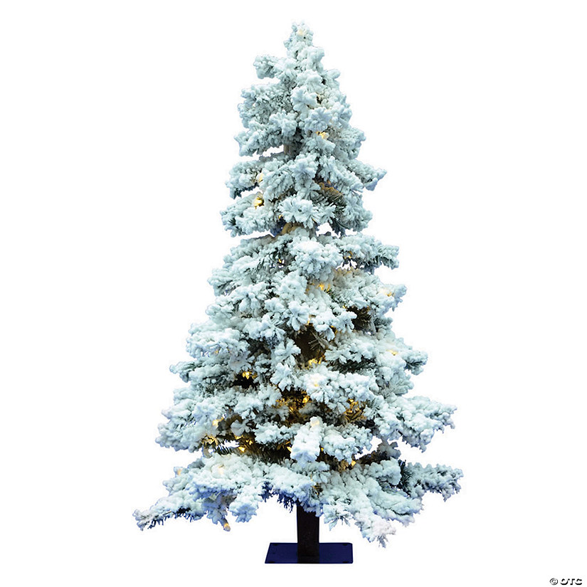 Vickerman 6' Flocked Spruce Christmas Tree with Warm White LED Lights