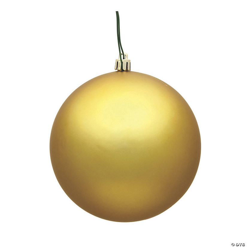 Vickerman 6" Gold Matte Ball Ornament, 4 per Bag Image