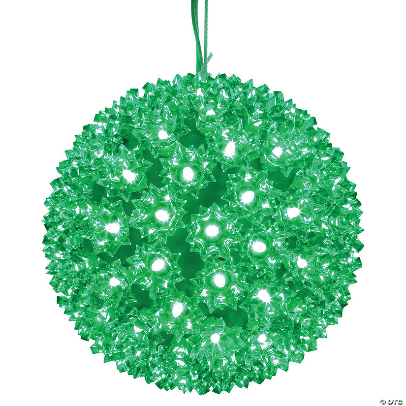Vickerman 6" Starlight Sphere Christmas Ornament with Green Wide Angle LED Lights Image