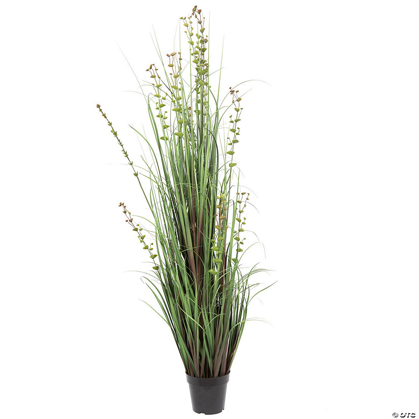 Vickerman 60" Artificial Potted Green Grass and Eucalyptus Image