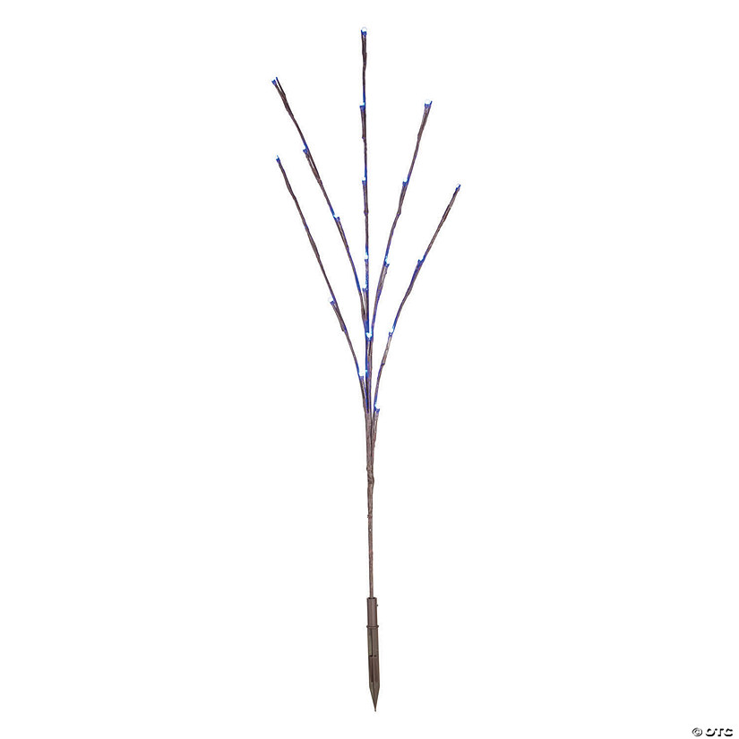 Vickerman 60 Blue Wide Angle LED Twig Light Set on Brown Wire, Pack of 3 Image