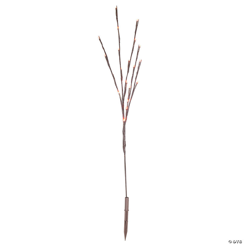 Vickerman 60 Orange Wide Angle LED Twig Light Set on Brown Wire, Pack of 3 Image