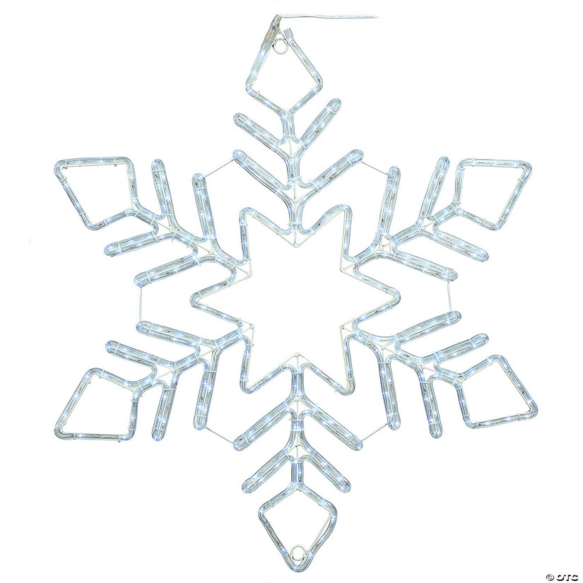 Vickerman 60" Pure White LED Twinkle Star Snowflake Lighted Decor Image
