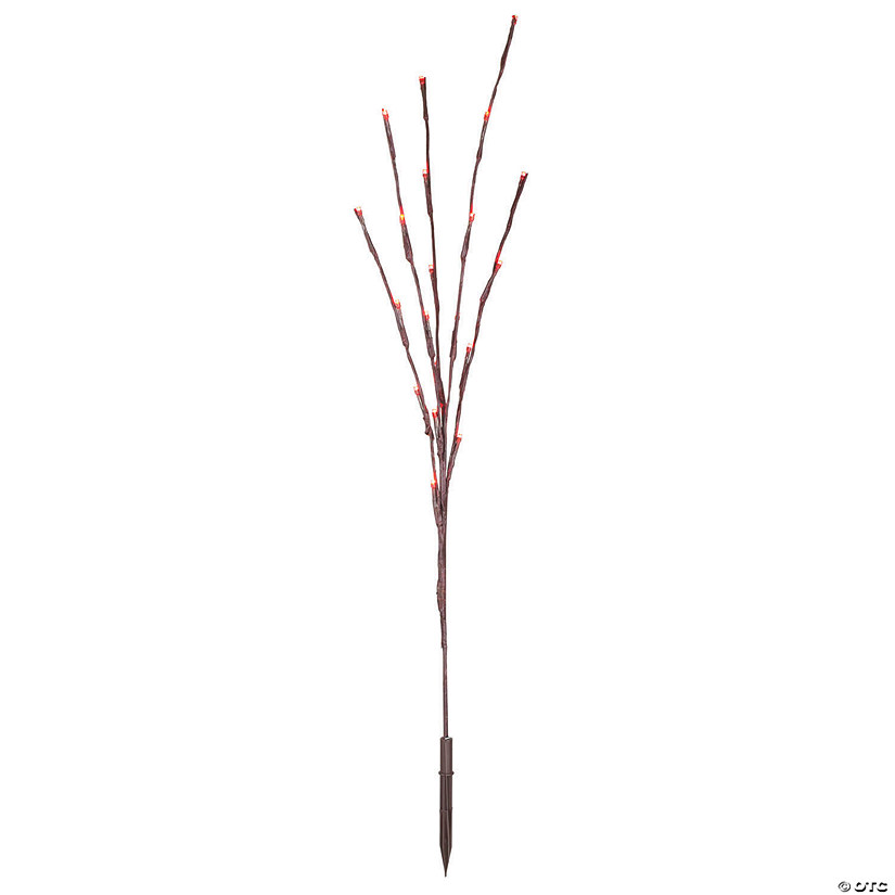 Vickerman 60 Red Wide Angle LED Twig Light Set on Brown Wire, Pack of 3 Image