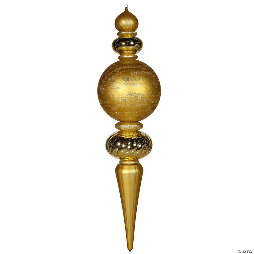 Vickerman 62" Gold Finial Ornament with Shiny, Matte, and Glitter Finishes Image