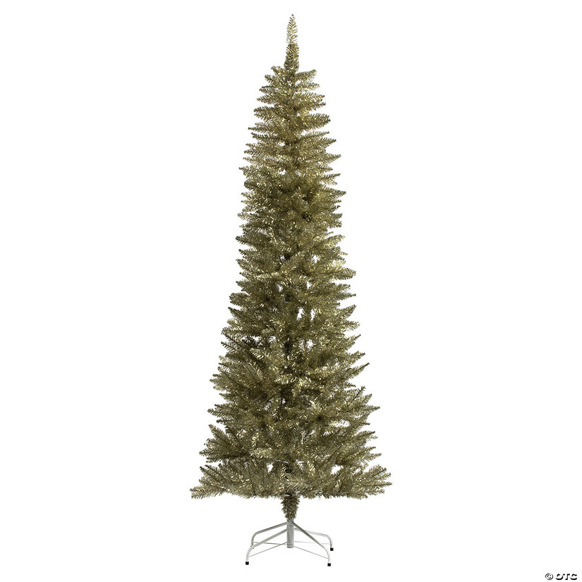 Vickerman 7.5' Champagne Pencil Artificial Christmas Tree, Unlit Image