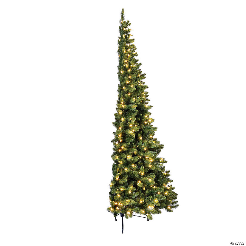 Vickerman 7.5' Chapel Pine Artificial Christmas Half Tree, LED Warm White Mini Lights Image